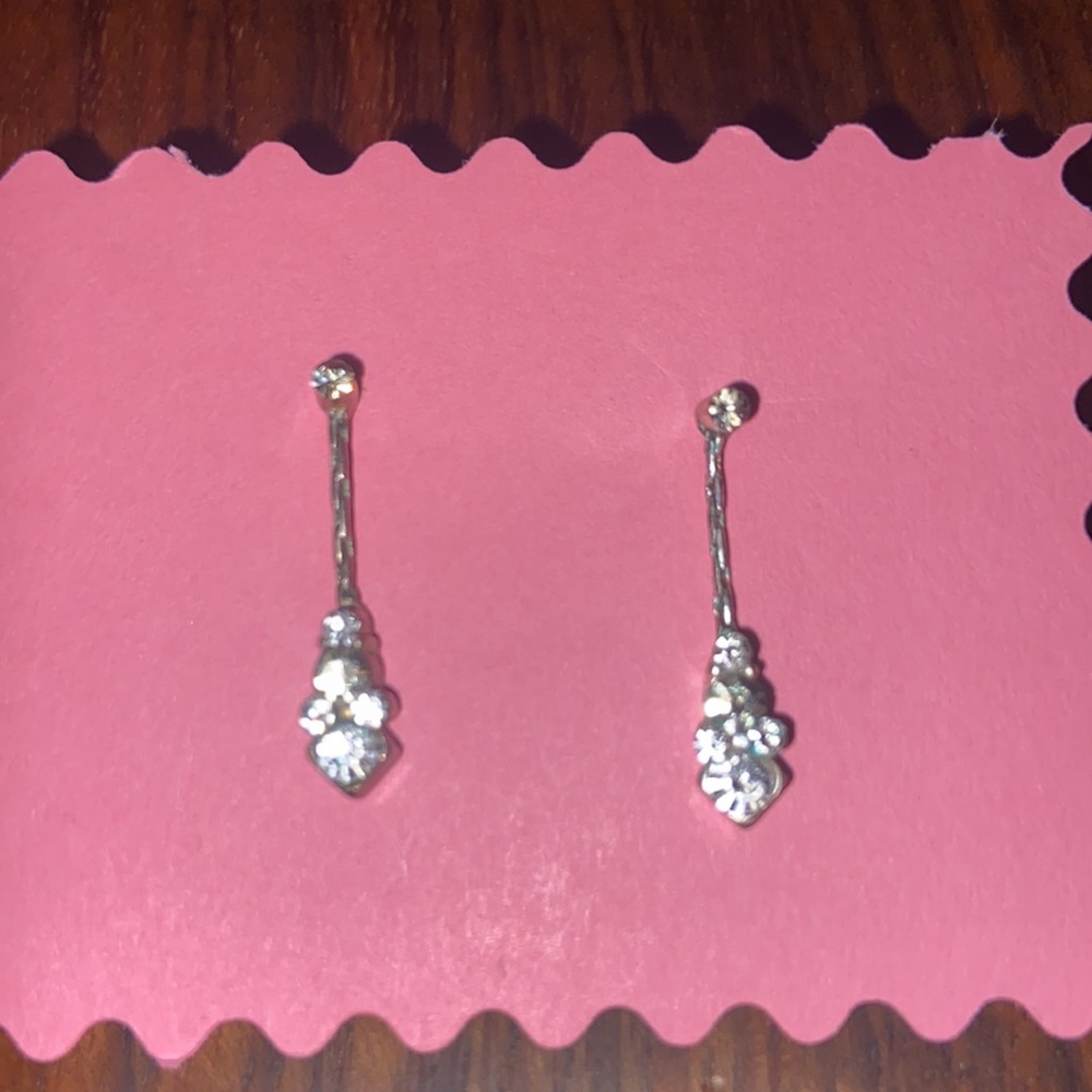 Vintage Dangly Dangling Earrings Sparkly Stones